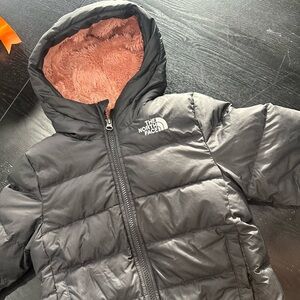 The North Face Black Jacket with Soft Pink Lining